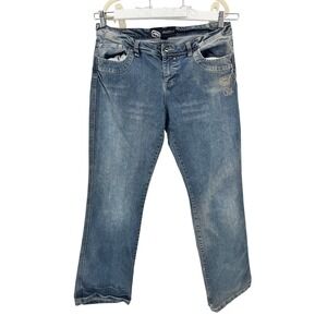 ECKO‎ UNLTD Women's Jeans 15 Blue Embellished Logo
